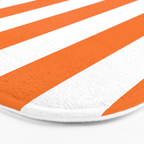 Harvest Pumpkin Orange and White Cabana Tent Stripe Bath Mat Gallery Image 3