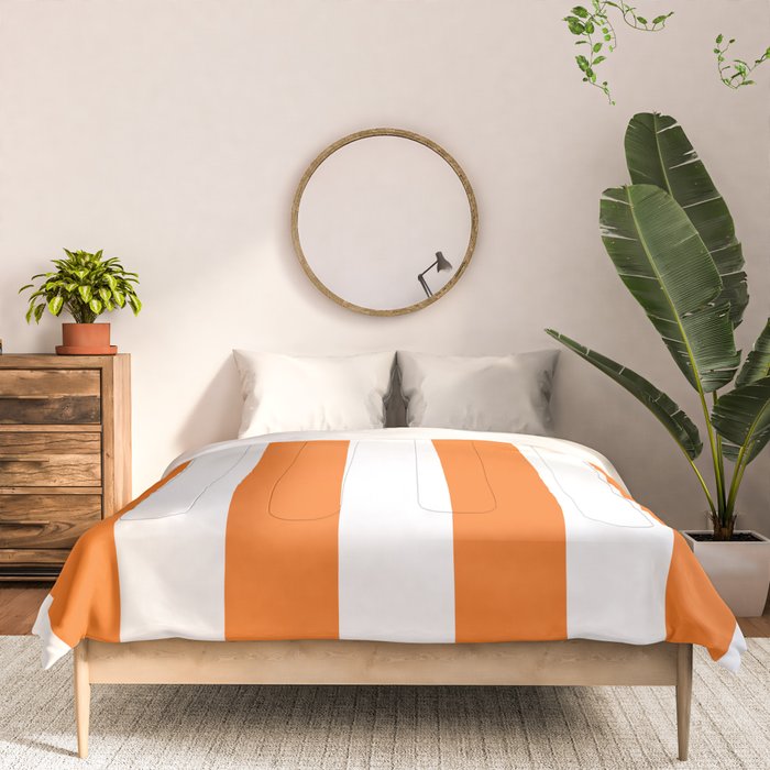 Harvest Pumpkin Orange and White Cabana Tent Stripe Comforter Gallery Image 3
