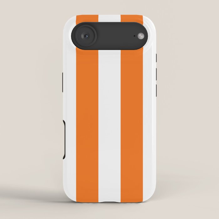 Harvest Pumpkin Orange and White Cabana Tent Stripe iPhone Case Gallery Image 2