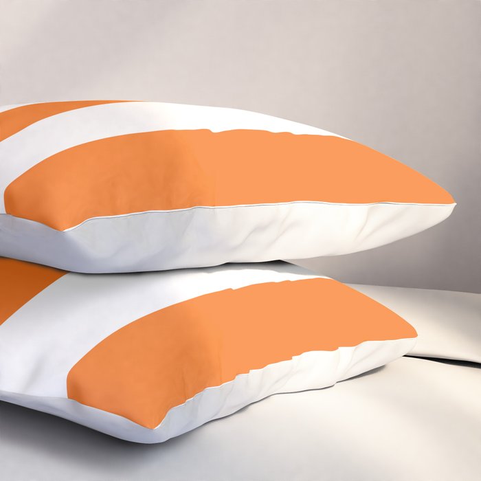 Harvest Pumpkin Orange and White Cabana Tent Stripe Pillow Sham Gallery Image 3