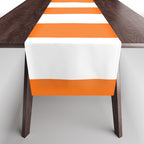 Harvest Pumpkin Orange and White Cabana Tent Stripe Table Runner Gallery Image 1
