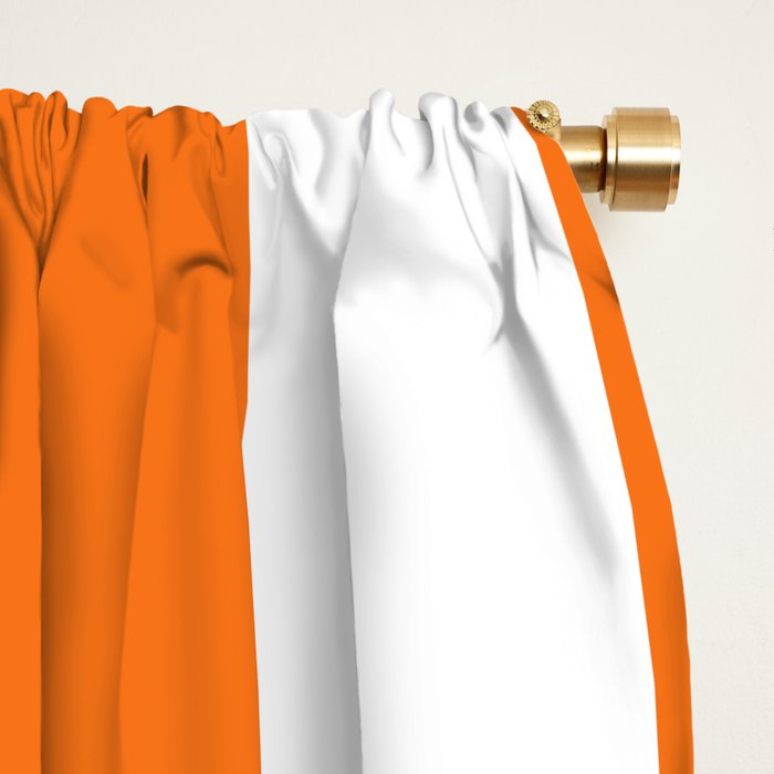 Harvest Pumpkin Orange and White Cabana Tent Stripe Window Curtain Gallery Image 2
