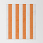 Harvest Pumpkin Orange and White Cabana Tent Stripe Throw Blanket Gallery Image 2