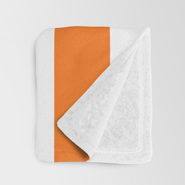 Harvest Pumpkin Orange and White Cabana Tent Stripe Throw Blanket Gallery Image 3