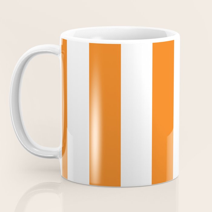 Harvest Pumpkin Orange and White Cabana Tent Stripe Coffee Mug Gallery Image 3