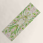 Green Pink Leaf Flower Paisley Yoga Mat Gallery Image 1
