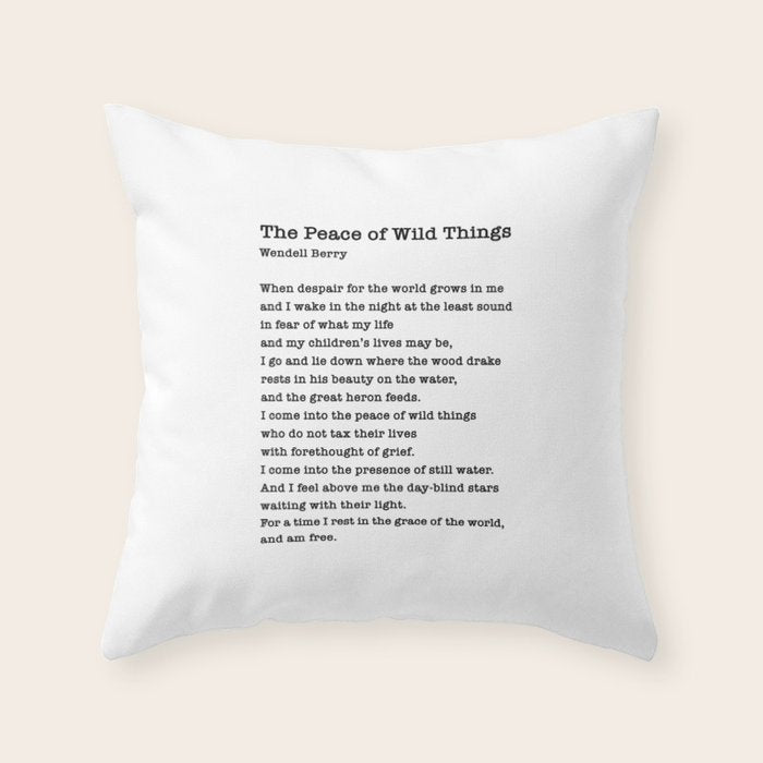 The Peace of Wild Things Throw Pillow Gallery Image 1