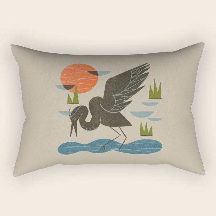 Happy Heron Rectangular Pillow Gallery Image 2