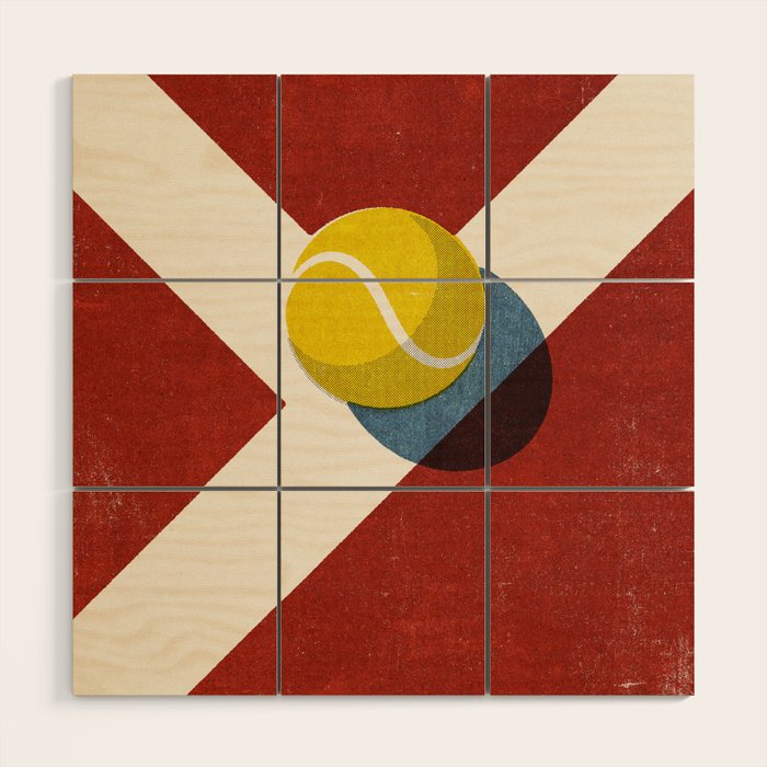 BALLS / Tennis (Clay Court) Wood Wall Art Gallery Image 1