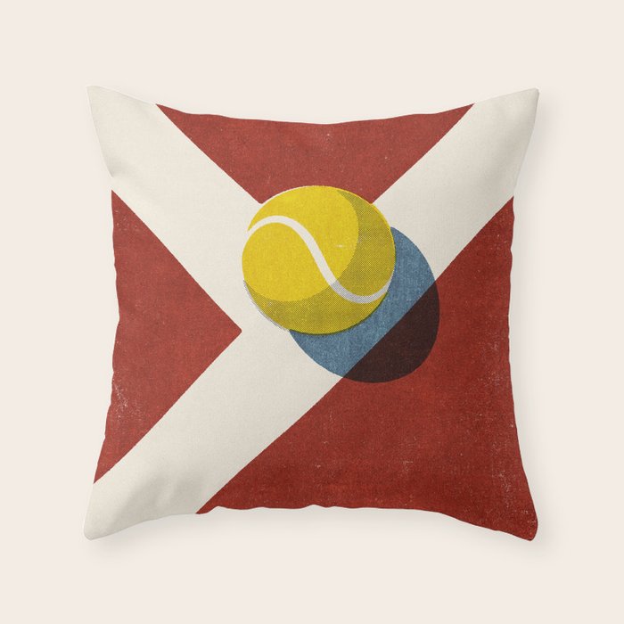 BALLS / Tennis (Clay Court) Throw Pillow Gallery Image 6