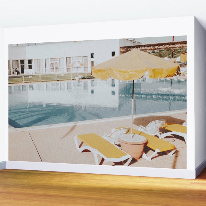 vintage summer poolside Wall Mural Gallery Image 2