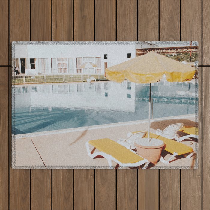 vintage summer poolside Outdoor Rug Gallery Image 1