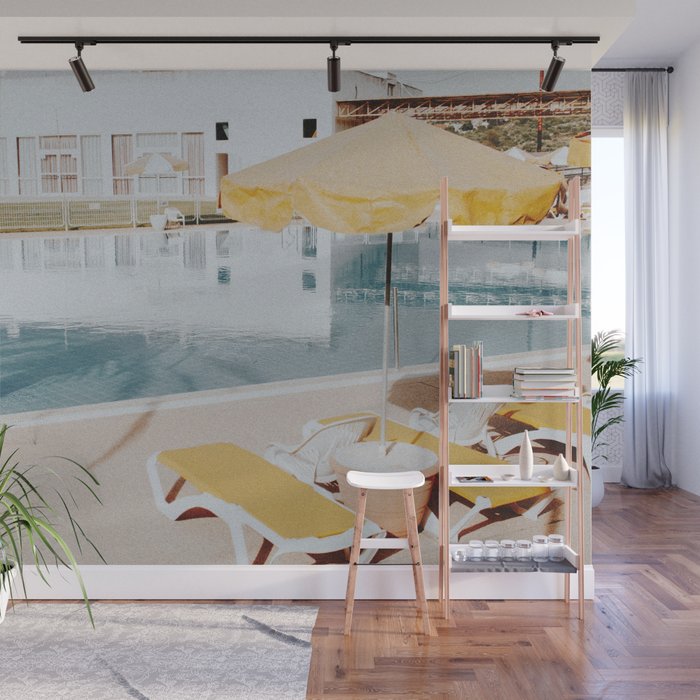 vintage summer poolside Wall Mural Gallery Image 1