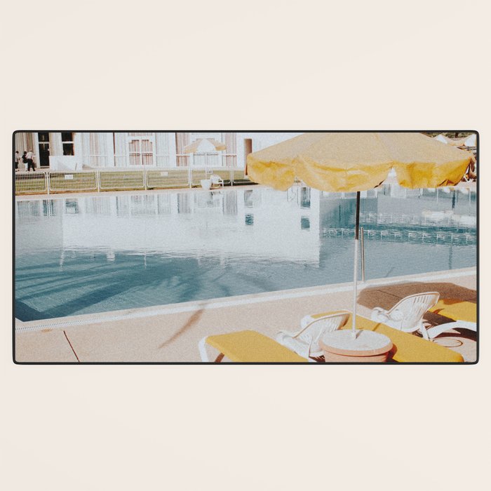 vintage summer poolside Desk Mat Gallery Image 3