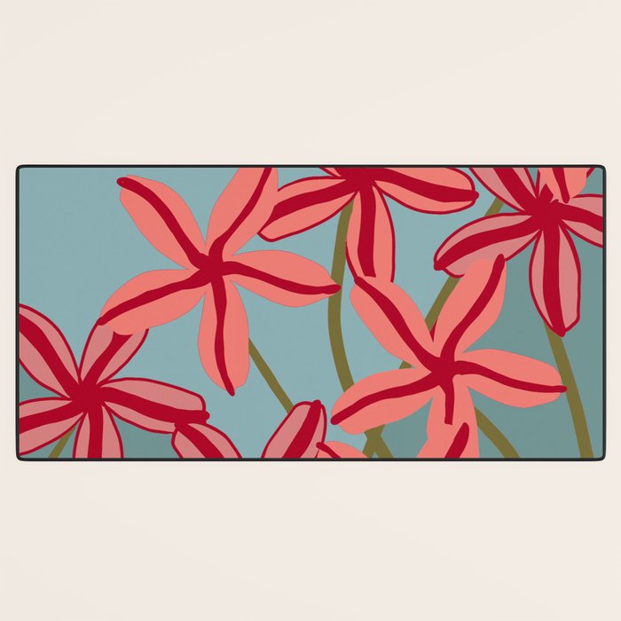 Lilies in shades of red Desk Mat Gallery Image 3