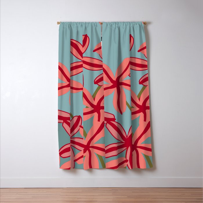 Lilies in shades of red Window Curtain Gallery Image 3