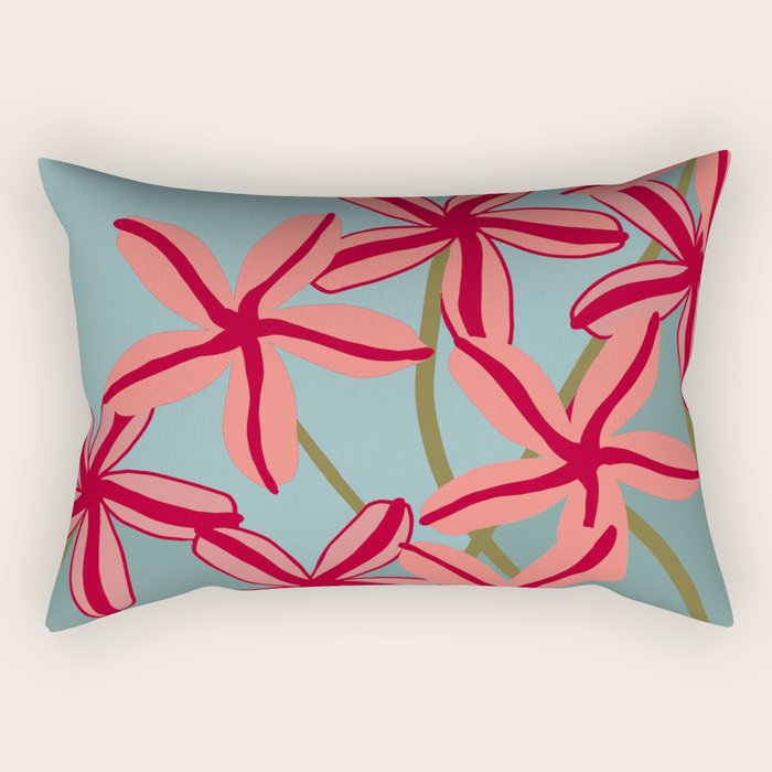 Lilies in shades of red Rectangular Pillow Gallery Image 1