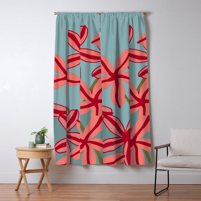 Lilies in shades of red Window Curtain Gallery Image 5