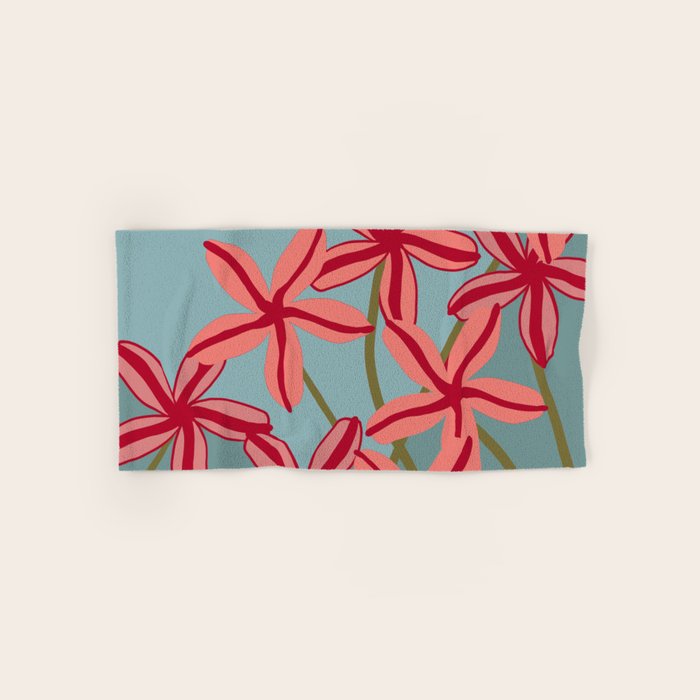 Lilies in shades of red Bath Towel Gallery Image 1