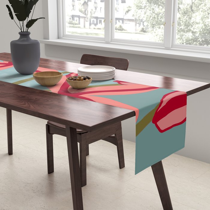 Lilies in shades of red Table Runner Gallery Image 2