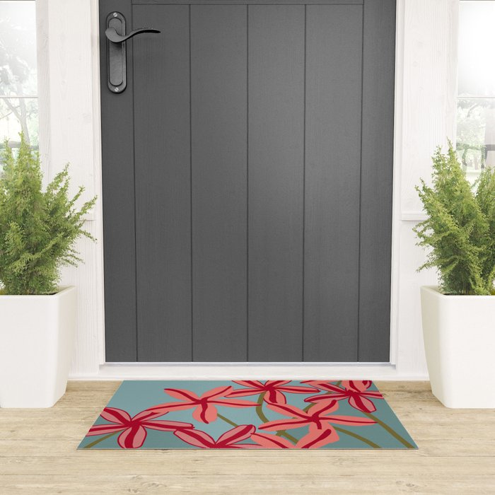 Lilies in shades of red Welcome Mat Gallery Image 3