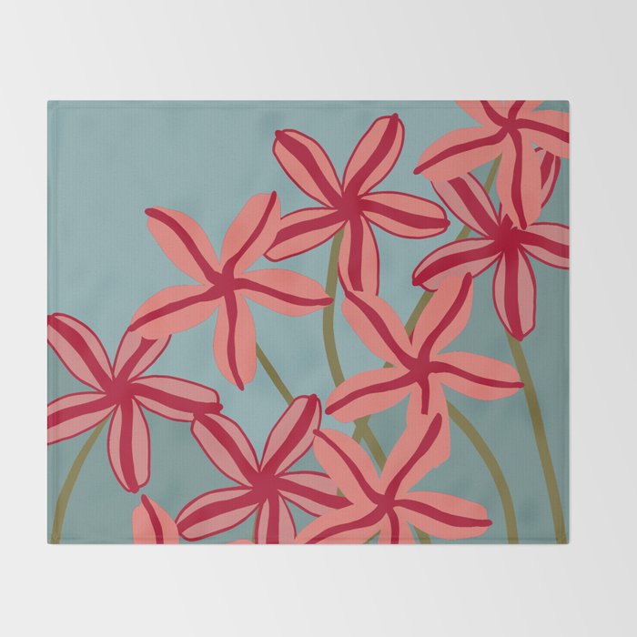 Lilies in shades of red Throw Blanket Gallery Image 2
