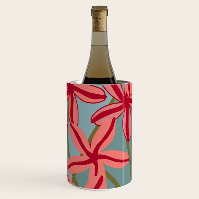Lilies in shades of red Wine Chiller Gallery Image 3