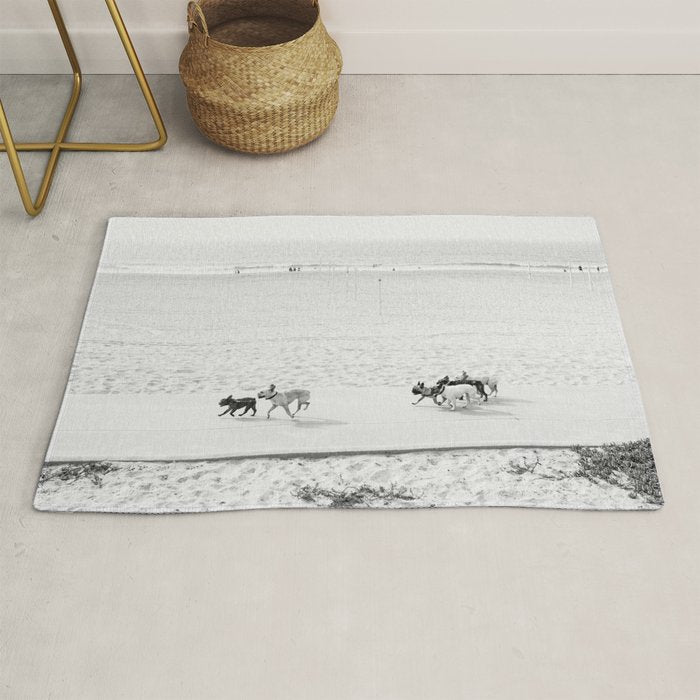 Puppy Traffic, French Bulldogs, Frenchie Art, French Bulldog Gifts Rug Gallery Image 1