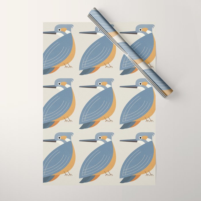 Whimsy Blue-eared Kingfisher Wrapping Paper Gallery Image 1