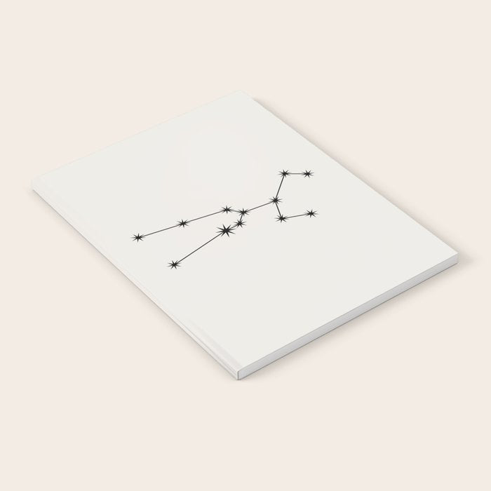 Taurus Zodiac Star Constellation Line Art White Notebook Gallery Image 1