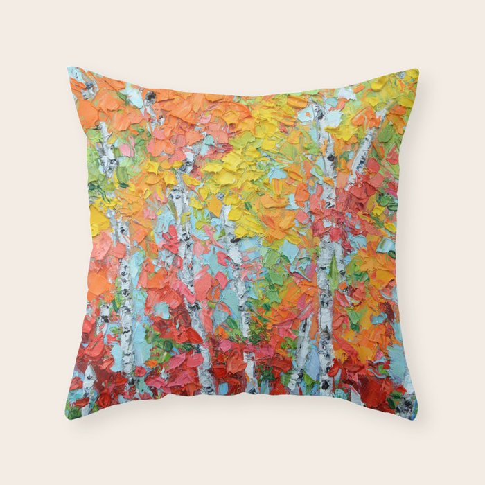 Golden Forest Throw Pillow Gallery Image 1