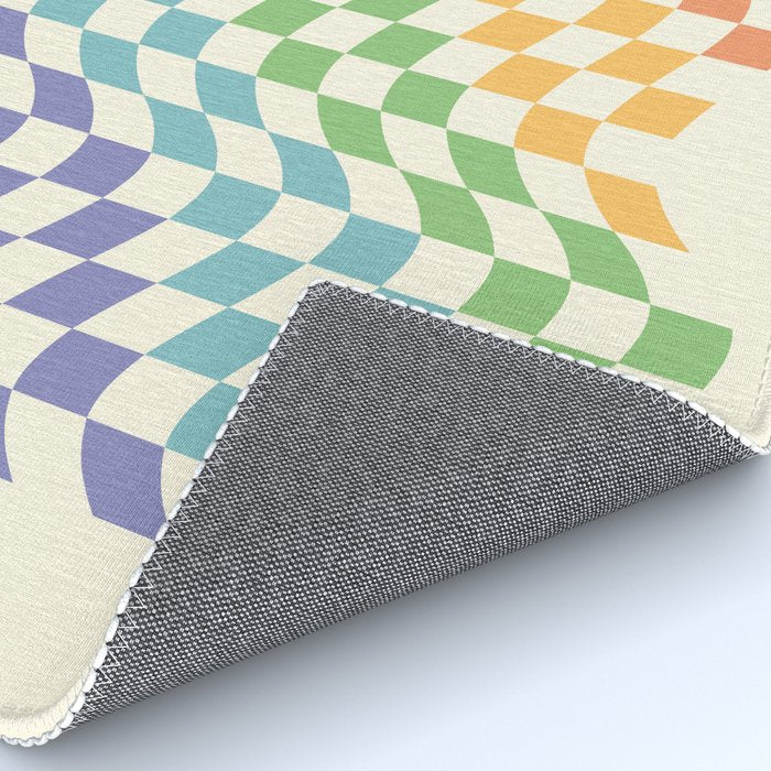 Rainbow Pride Wavy Check Rug Gallery Image 4