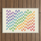 Rainbow Pride Wavy Check Outdoor Rug Gallery Image 1
