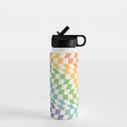 Rainbow Pride Wavy Check Water Bottle Gallery Image 1