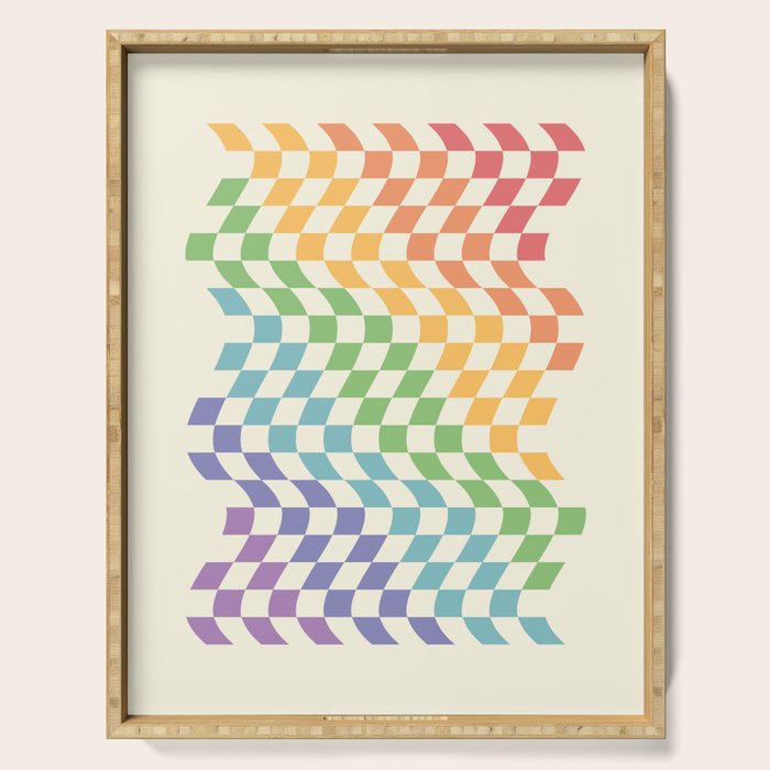Rainbow Pride Wavy Check Serving Tray Gallery Image 1