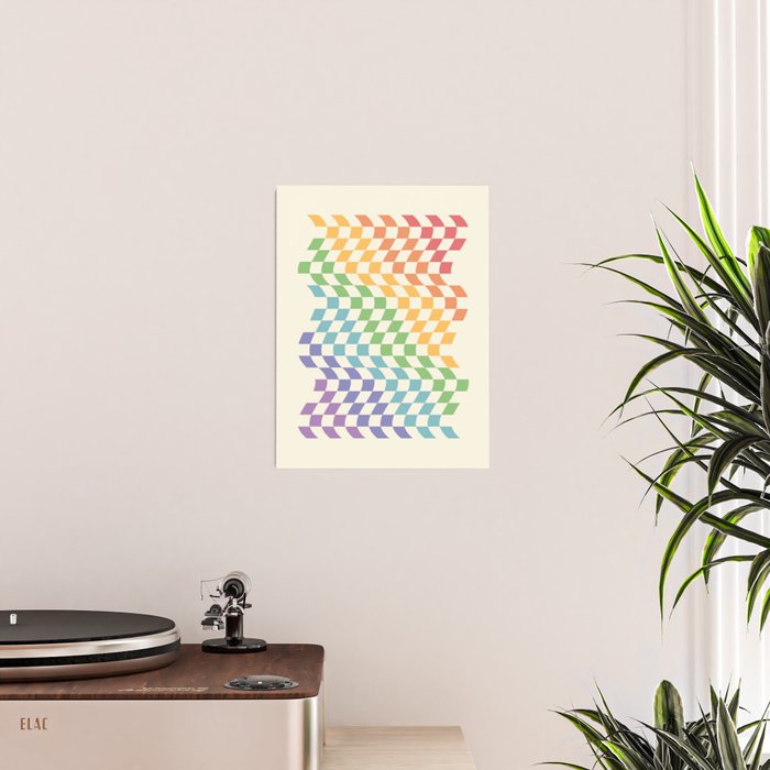 Rainbow Pride Wavy Check Poster Gallery Image 2