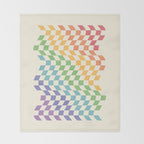 Rainbow Pride Wavy Check Throw Blanket Gallery Image 2