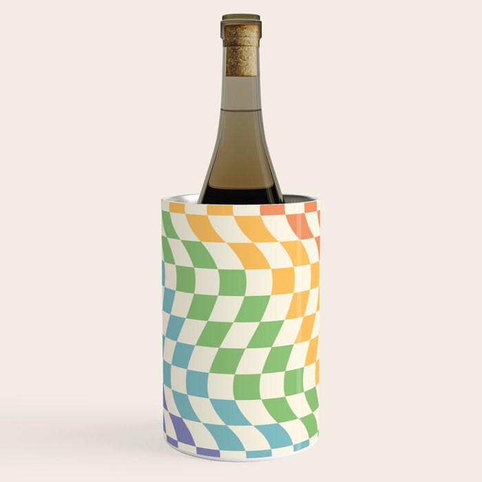 Rainbow Pride Wavy Check Wine Chiller Gallery Image 1