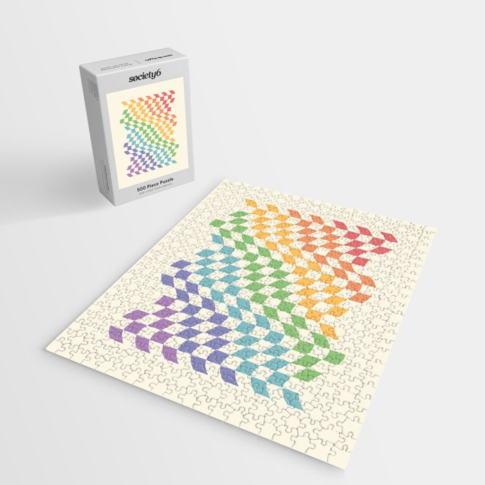 Rainbow Pride Wavy Check Jigsaw Puzzle Gallery Image 2