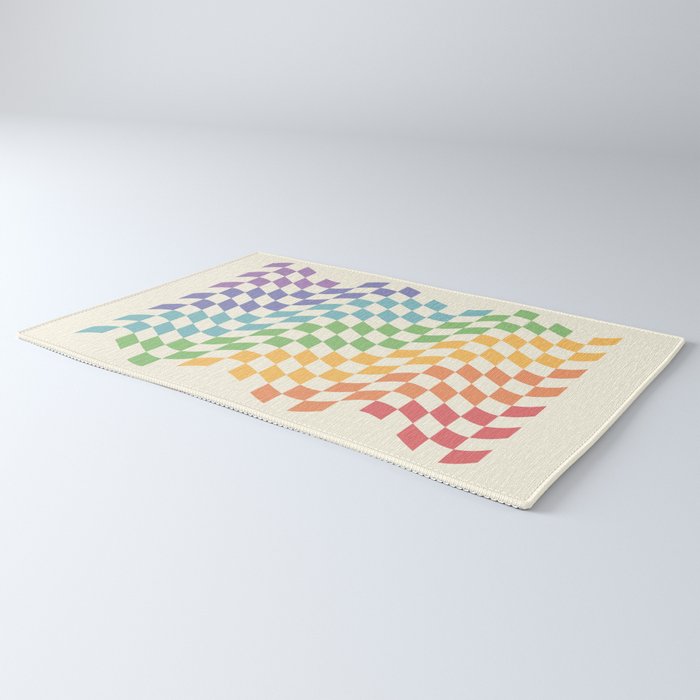 Rainbow Pride Wavy Check Rug Gallery Image 3