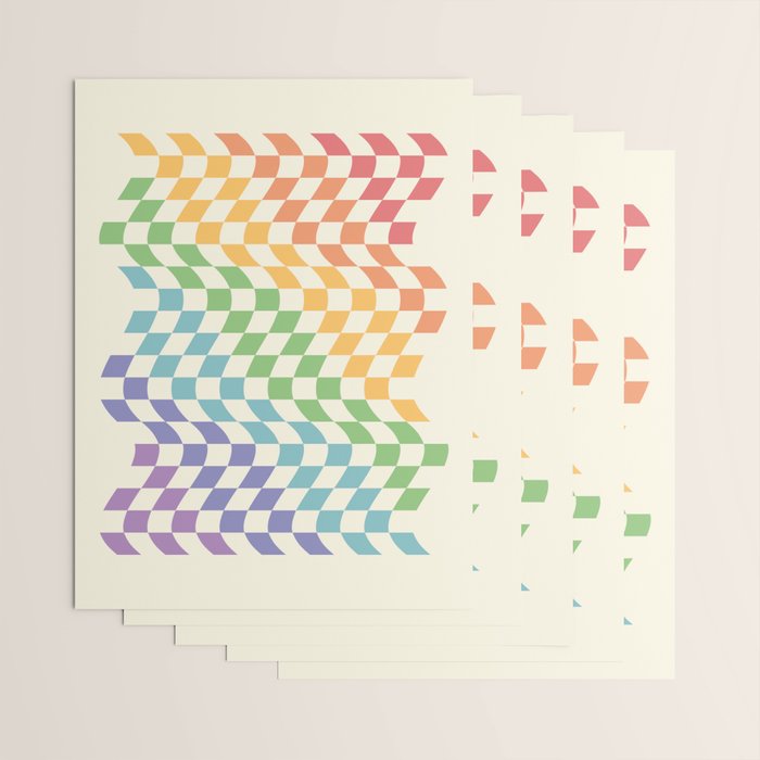 Rainbow Pride Wavy Check Wrapping Paper Gallery Image 3