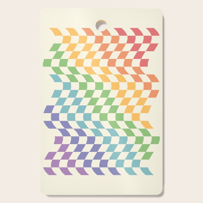 Rainbow Pride Wavy Check Cutting Board Gallery Image 1