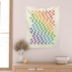 Rainbow Pride Wavy Check Wall Tapestry Gallery Image 2