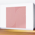 Minimal Line Curvature X Pink Mid Century Modern Arch Abstract Wall Mural Gallery Image 2