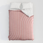 Minimal Line Curvature X Pink Mid Century Modern Arch Abstract Comforter Gallery Image 6
