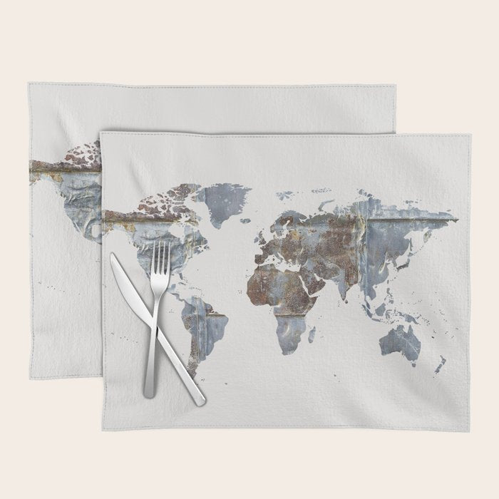 World Map(metal) Placemat Gallery Image 1