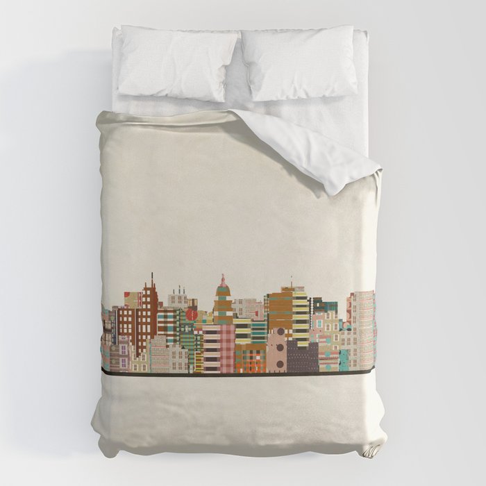 madison wisconsin skyline Duvet Cover Gallery Image 6