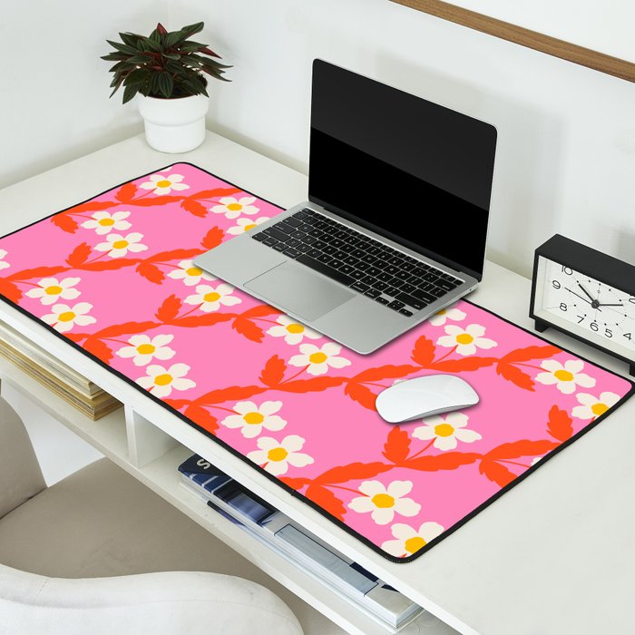 Flower - Magenta vibe Desk Mat Gallery Image 2