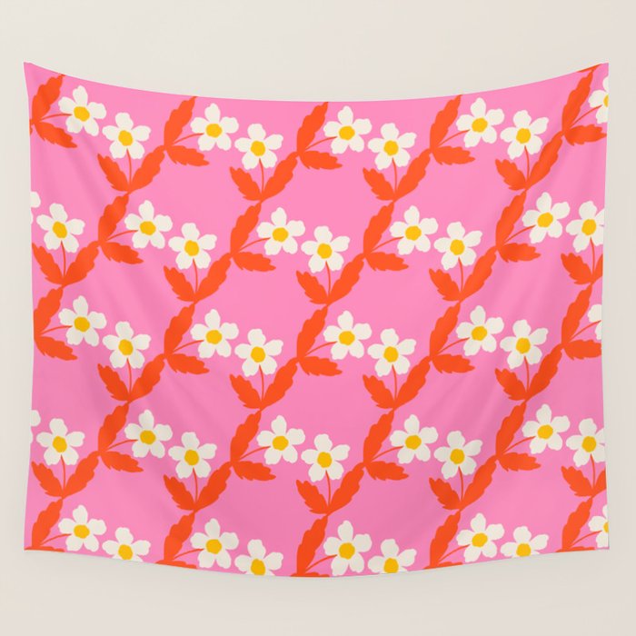 Flower - Magenta vibe Wall Tapestry Gallery Image 1