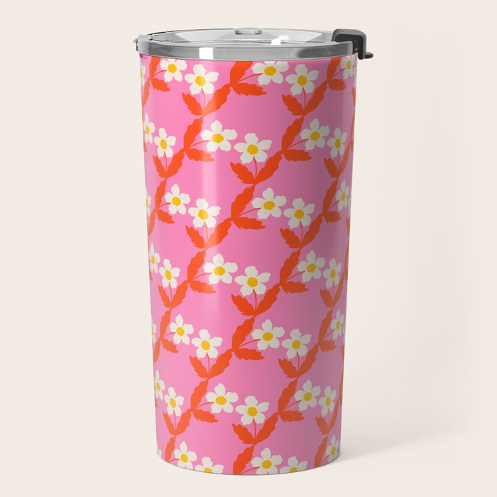 Flower - Magenta vibe Travel Mug Gallery Image 2